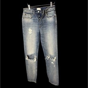 New Boyish High Rise Straight Distressed Ripped Button Fly Jeans 27 4 NWOT
